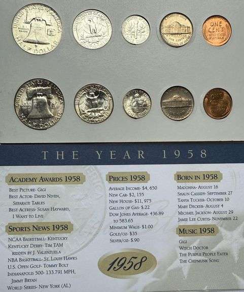 Vintage 1958 BU Year Set.
