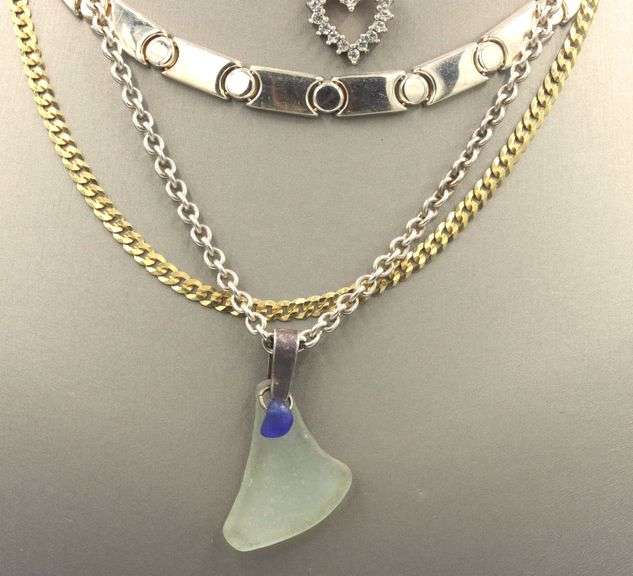 Group lot of 4 vintage 925 sterling silver necklaces