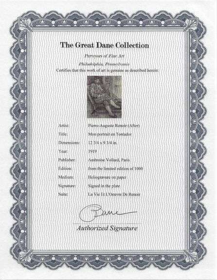Limited Edition Pierre-Auguste Renoir (After) Original Heliogravure 1919