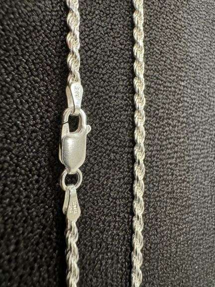 Sterling Silver Diamond-Cut Rope Chain 2.5mm Solid 925 Italy New Bracelet 7"