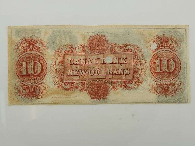 1800s Remainder $10 Canal Bank Obsolete Note