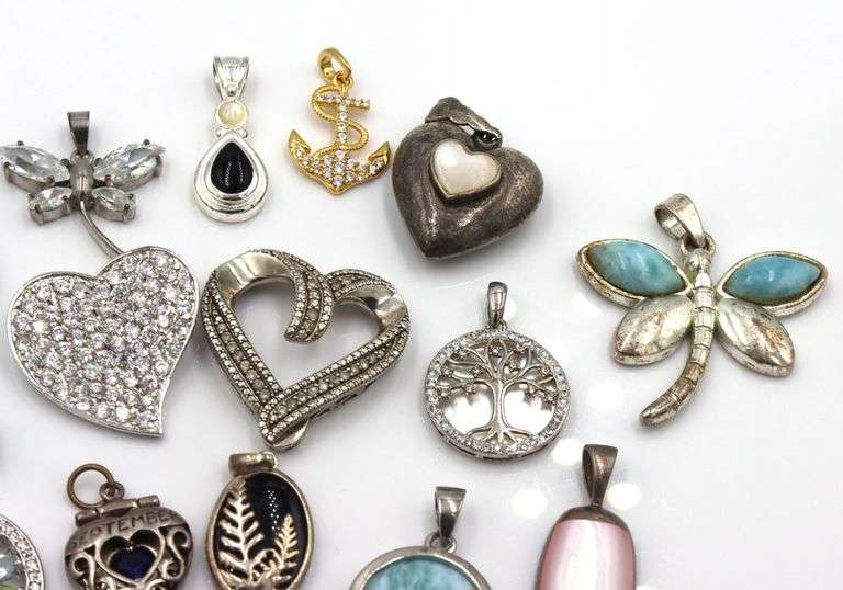 Vintage 925 sterling silver group lot of pendants
