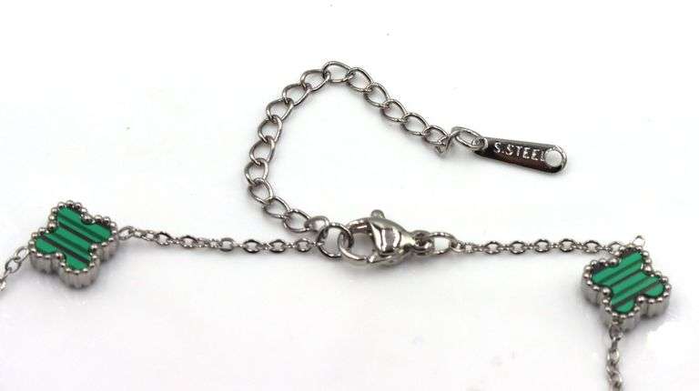 Malachite stainless steel adjustable bracelet