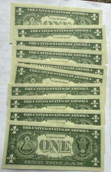 10 CH CU 1957 B $1 Silver Certificates.