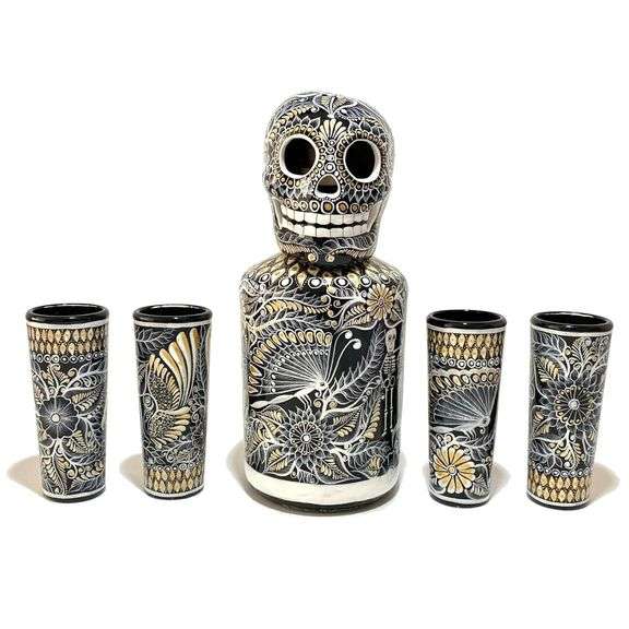 Hand-Painted Tequila Decanter Set