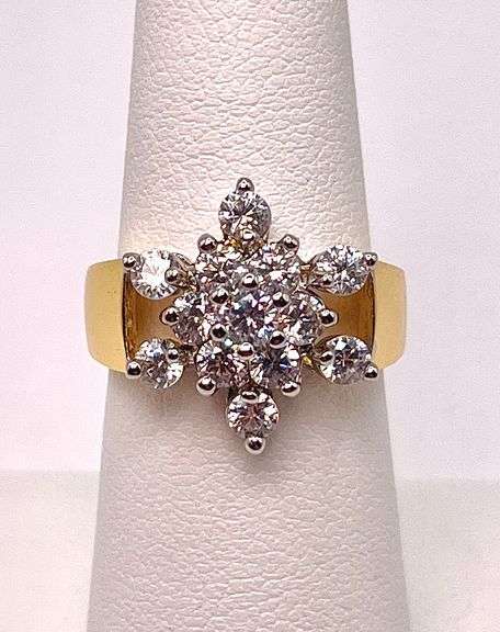 Stunning 14 Kt Yellow Gold Plated 2.4 Ctw Lab Simulated Diamond Ring
