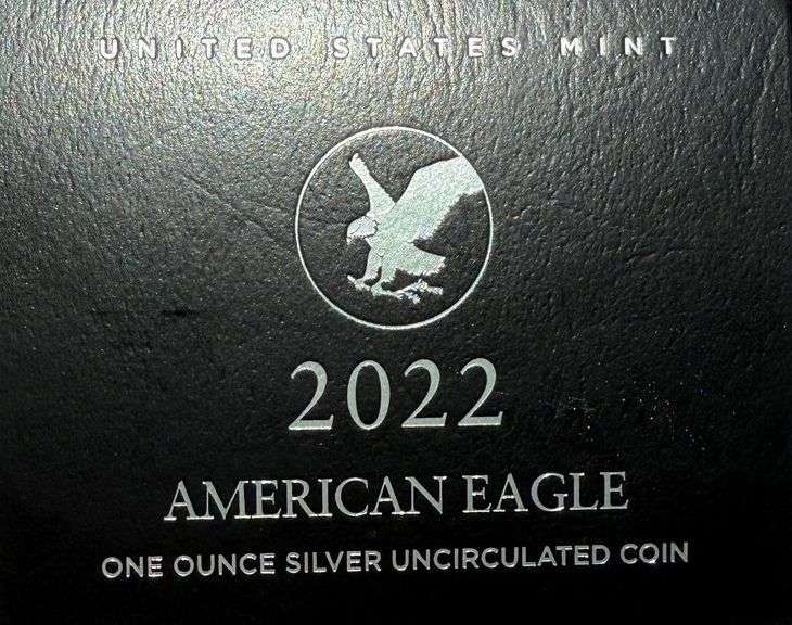 2022 W  Uncirculated Silver Eagle With Box & Paper