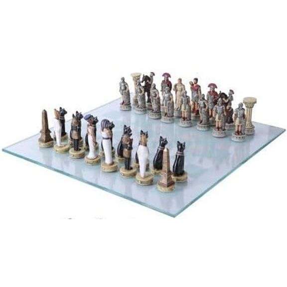 Egyptian Army vs Roman Empire Chess Set