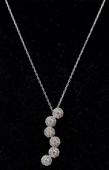 CZ Gemstone Pendant Necklace in Sterling Silver