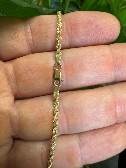 10k Yellow Gold Solid Round Rope Link Chain 2.5mm Necklace 26"