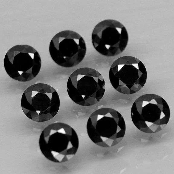 Diamond black! 2.95ct set of 4mm untreated Spinels!