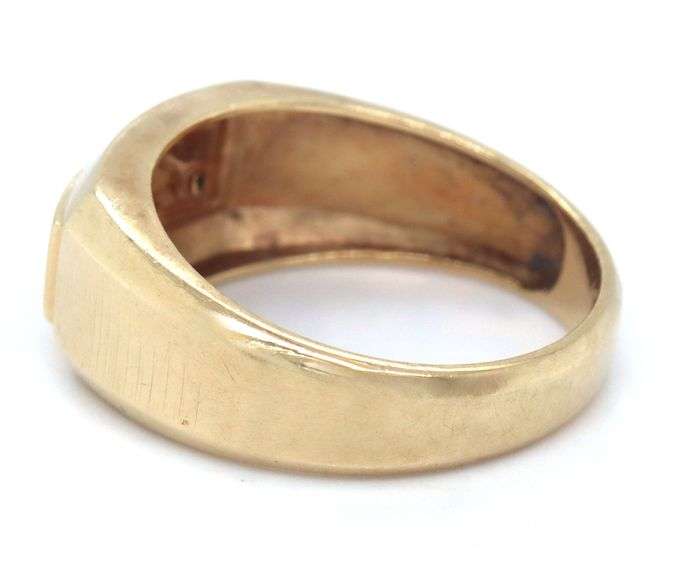 10kt Yellow gold diamond men's ring