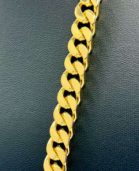 Limited Huge 121 Grams MLB 14 Kt Gold Plate Cuban Link Chain