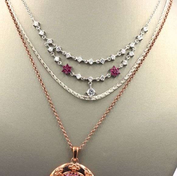 Lot of 3 Vintage 925 sterling silver necklaces