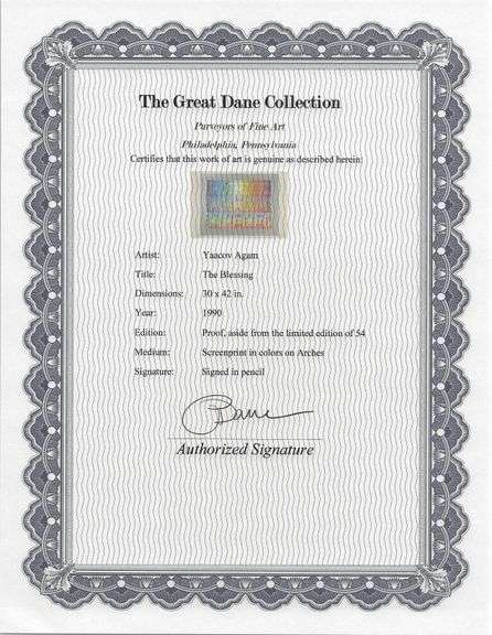 Highly Collectible Yaacov Agam 'The Blessing' Signed Screenprint Framed