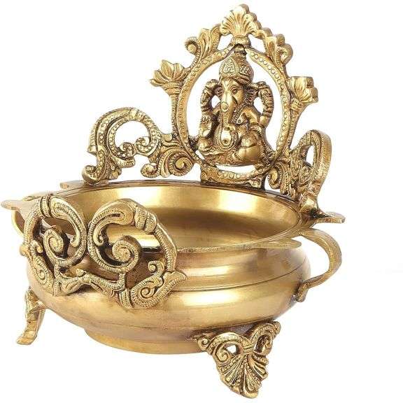 Brass Ganesha Carved Bowl