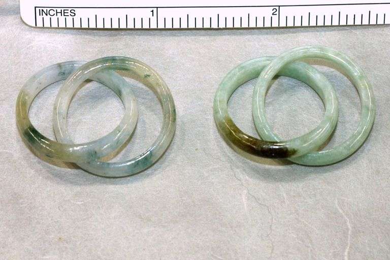Type-A Jadeite Intertwined Rings - Lot of 2
