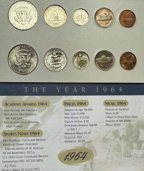Vintage 1964 BU Year Set