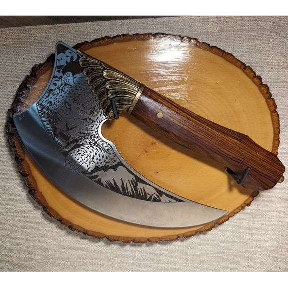 Ulu Viking Knife with Rosewood Handle