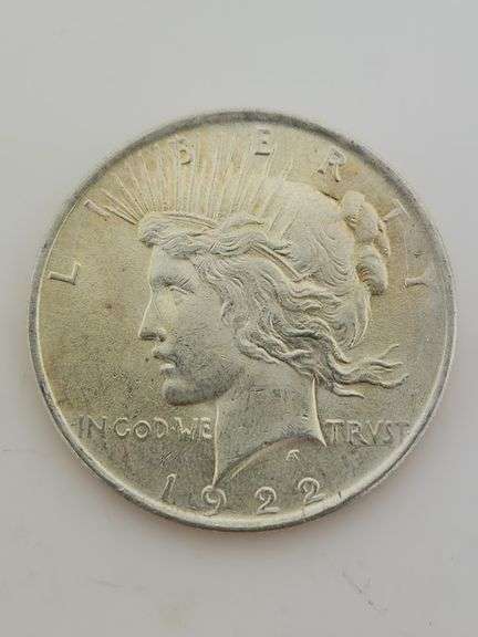1922 Silver Peace Dollar, AU/UNC