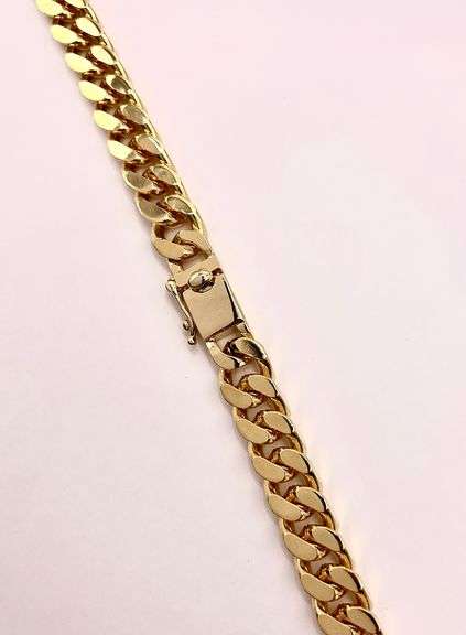 Limited Huge 121 Grams MLB 14 Kt Gold Plate Cuban Link Chain