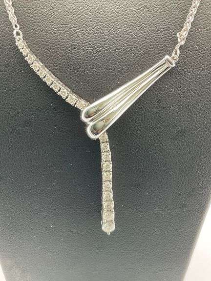 CERTIFIED 14K WHITE GOLD DIAMOND NECKLACE