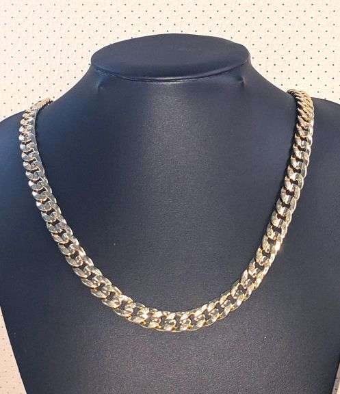 Stunning Large 69.6 Grams 14 Kt Gold Plated Cuban Curb Link Chain Necklace