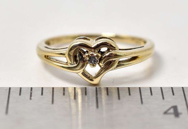 Loving 10K Yellow Gold Heart Diamond Ring