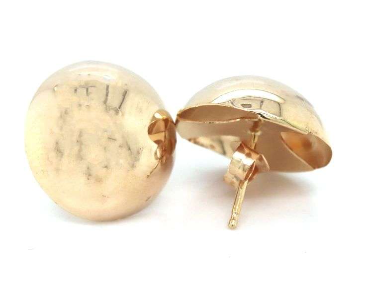 14kt Yellow gold button earrings