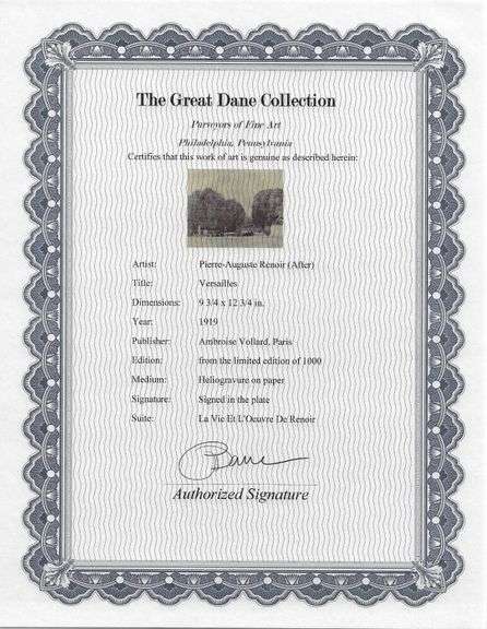 Limited Edition Pierre-Auguste Renoir (After) Original Heliogravure 1919