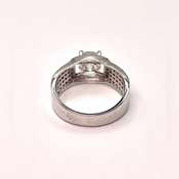 Men's 14 Kt White Gold Plated 2.05 Ct Test Positive Diamond Ring