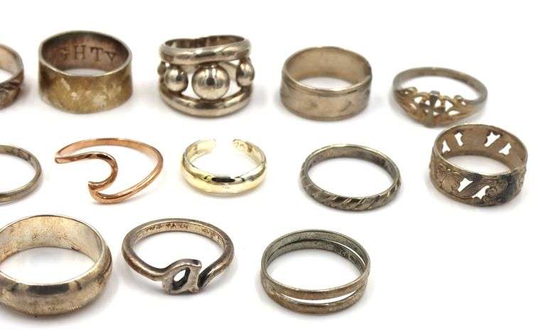 Group lot of Vintage 925 sterling silver rings