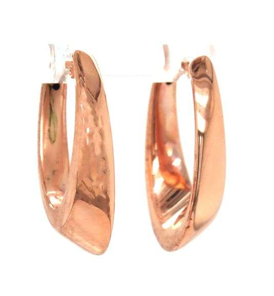 14kt Rose gold Abstract hoops
