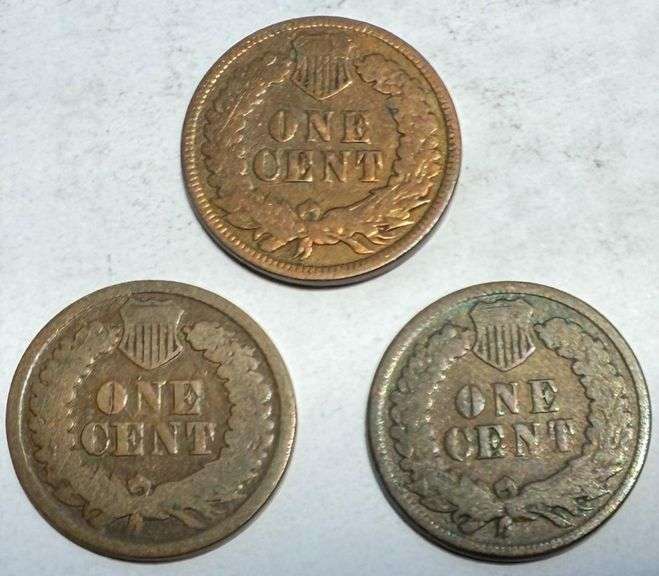 1865 1874 1879 Indian Head Cents