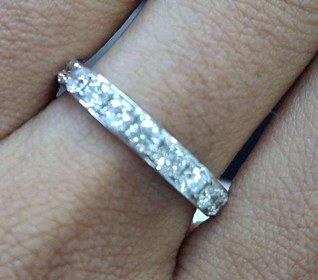 14K White Gold Natural Diamond Wedding Band