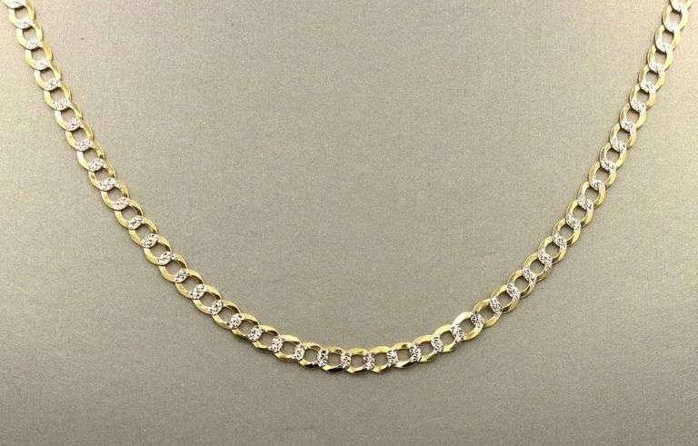 Popular 14K Yellow and White Gold Link Necklace