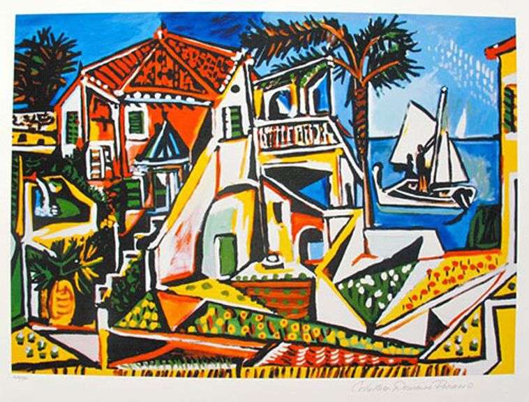 Collectible Pencil Numbered Pablo Picasso, Mediterranean Landscape