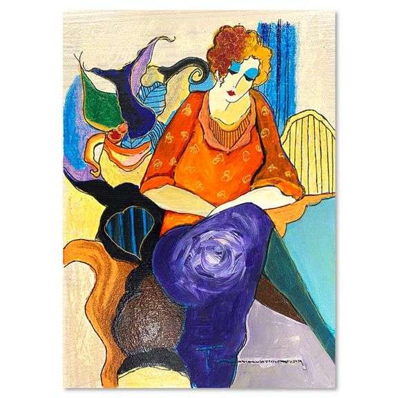 Waiting by Tarkay (1935-2012)
