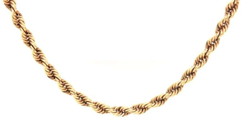Versatile 14K YG Solid Rope Necklace