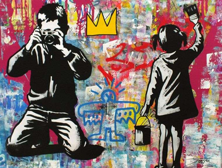 Art is Love, Highly Collectible Jozza 'One of a kind' Mixed Media on Canvas
