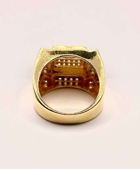 Mens Sparkling 14 Kt Gold Plated Ring