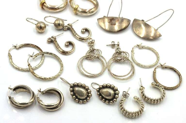 Group lot of Vintage 925 sterling silver earrings