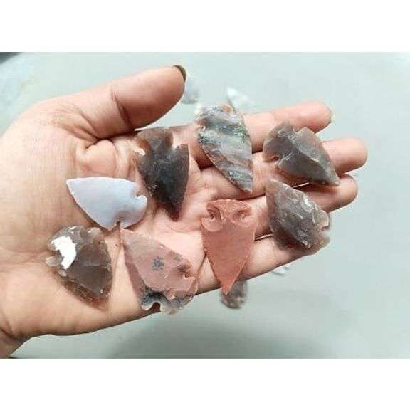 Lot of 50 Natural Agate Arrowheads