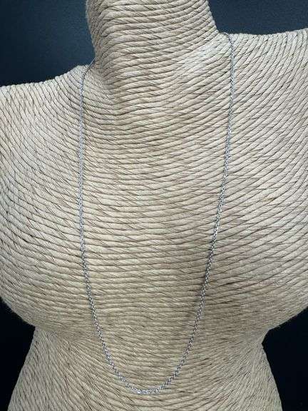 10k White Gold 1.22mm Rolo Chain 18" Necklace