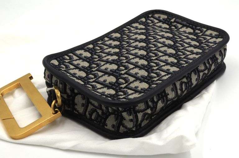 Christian Dior Oblique Dior quake Clutch Blue