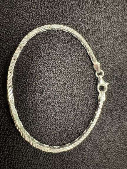 Italian Sterling Silver 925 Diamond Cut Cardono 7" Bracelet
