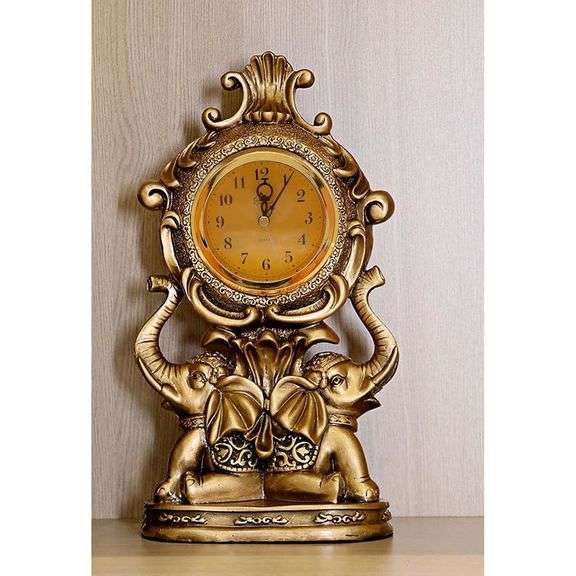 Bronze Elephant Mantel Clock