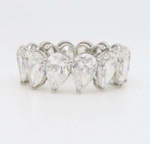 11.53CTW Pear Shaped Diamond Eternity Band in Platinum