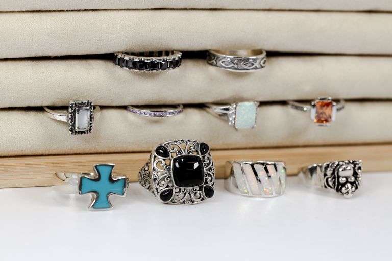 Sterling Silver Curated Ring Assortment Various Sizes & Styles (10 Ring Lot)