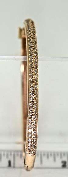Exquisite 14K Rose Gold Diamond Bangle